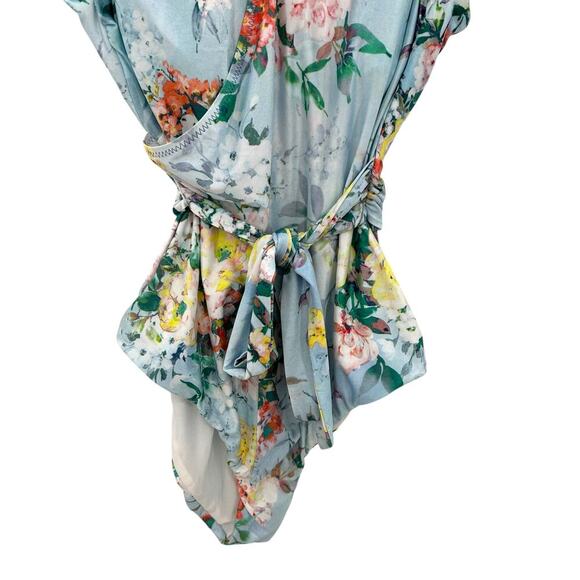 BECCA by Rebecca Virtue Femme Flora One‎ Piece Swimsuit Blue Plus Size 0X - Picture 4 of 11